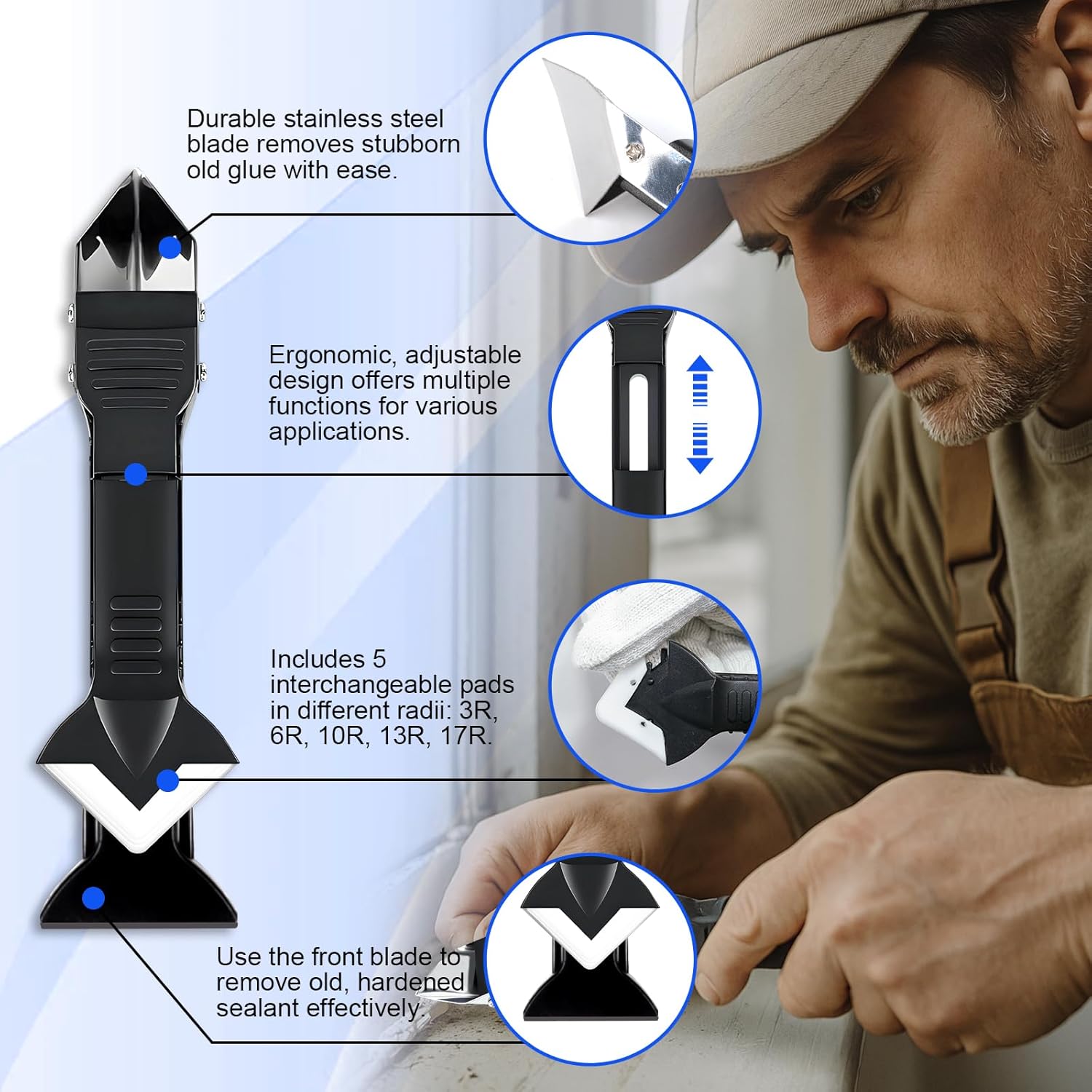 Bathroom Caulk Siliconized - Juego de 11 Herramientas de Silicona