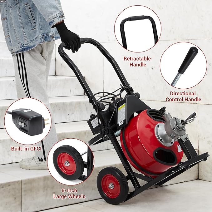 Máquina desatascadora de desag - Plumbing Snake Drain reseña y precio