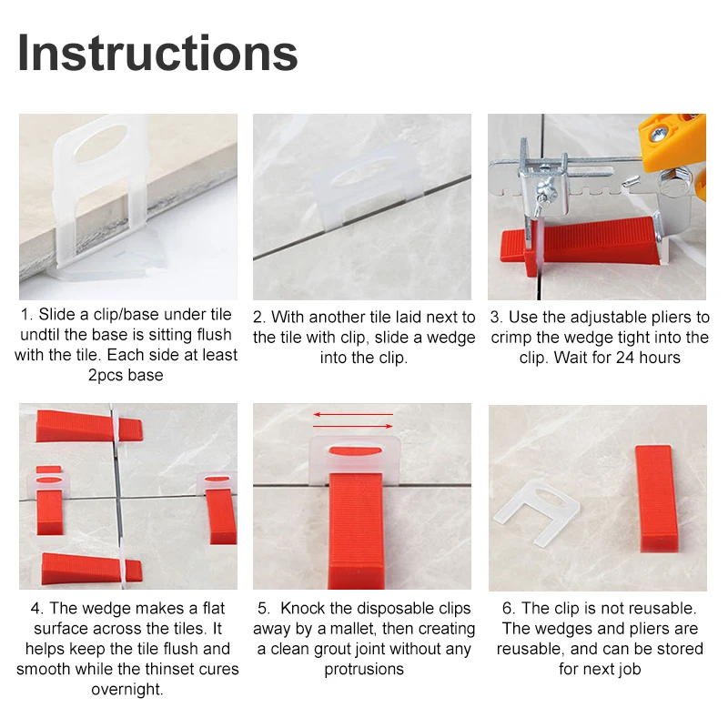 100 unidades de clips de nivel - Tile Leveling Clip reseña y precio