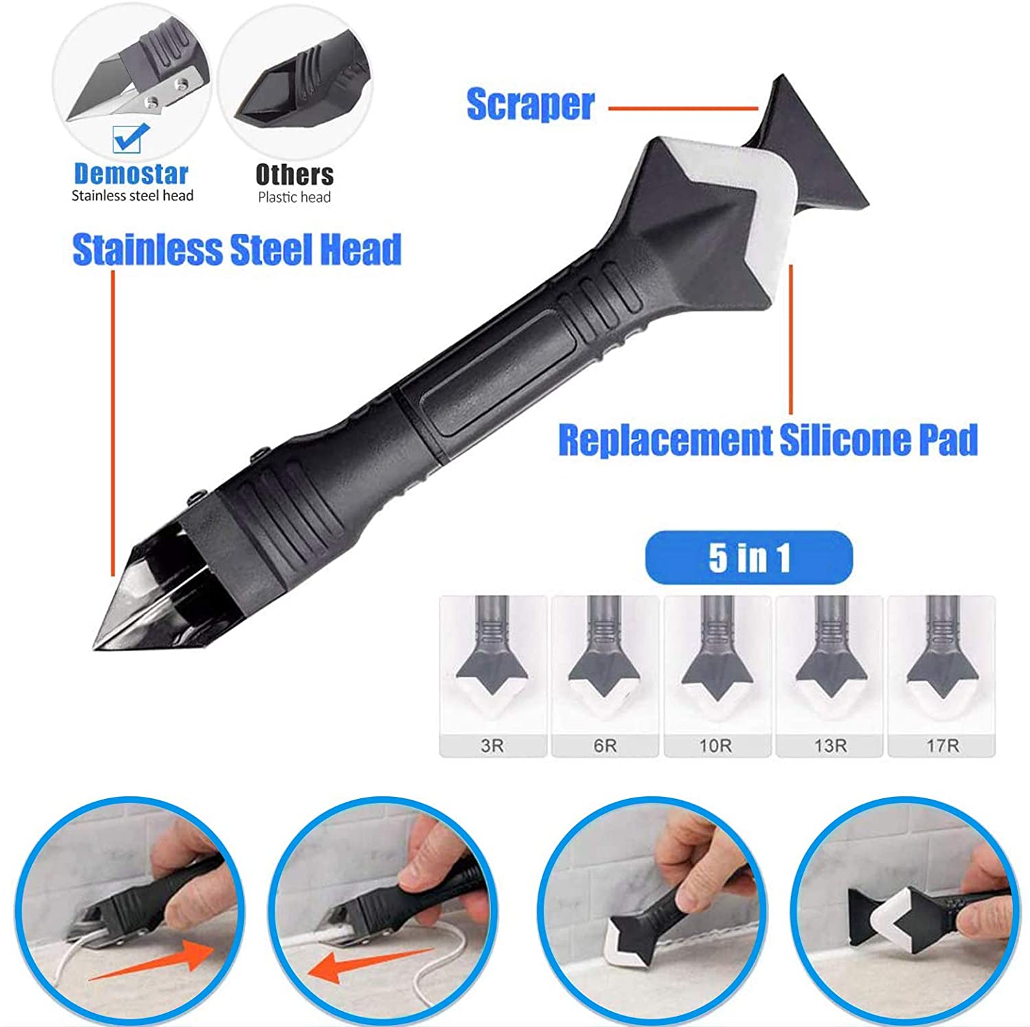 Herramientas de calafateo de s - Bathroom Caulk Siliconized reseña y precio