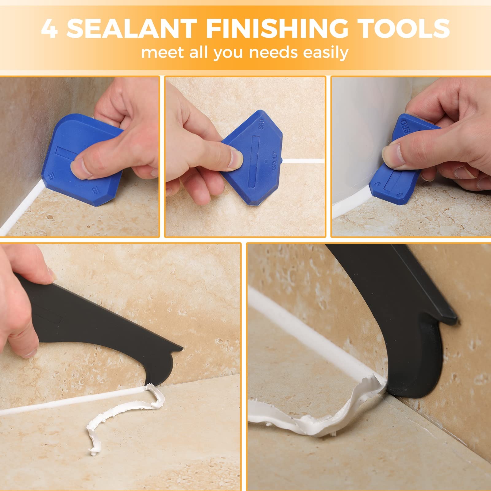 Juego de 10 Herramientas de Si - Bathroom Caulk Siliconized reseña y precio